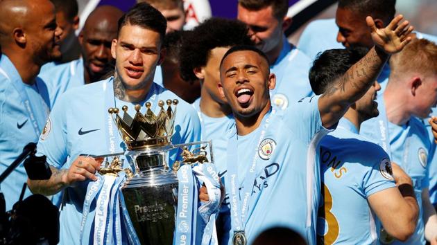 Gabriel Jesus scored a late winner to Manchester City’s tally to 100 points in this year’s Premier League.(REUTERS)