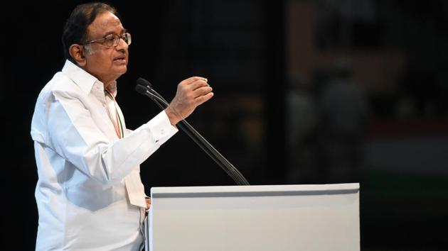 Senior Congress leader P Chidambaram addresses a party event in New Delhi. (Sonu Mehta/HT PHOTO) Senior Congress leader P Chidambaram addresses a party event in New Delhi. (Sonu Mehta/HT PHOTO)