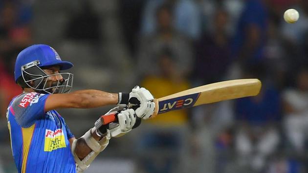 Ajinkya Rahane was fined for his first slow over-rate offence in the game against Mumbai Indians at the Wankhede stadium.(AFP) Ajinkya Rahane was fined for his first slow over-rate offence in the game against Mumbai Indians at the Wankhede stadium.(AFP)