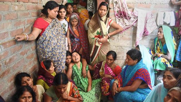 Family members and relatives mourn the death of a kin who died in a wall collapse during last night’s thunderstorm at Digha, Patna. More than 70 people, including 42 in UP, were killed in six states as dust storms, torrential rain and lightning battered large parts of the country since Sunday, officials said on Monday amid a warning of storms and squalls in the north and northwest regions in the next 48 hours. (PTI) Family members and relatives mourn the death of a kin who died in a wall collapse during last night’s thunderstorm at Digha, Patna. More than 70 people, including 42 in UP, were killed in six states as dust storms, torrential rain and lightning battered large parts of the country since Sunday, officials said on Monday amid a warning of storms and squalls in the north and northwest regions in the next 48 hours. (PTI)