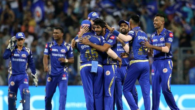 Mumbai Indians got the wicket of D’Arcy Short for 4 with Jasprit Bumrah getting an early wicket. (BCCI) Mumbai Indians got the wicket of D’Arcy Short for 4 with Jasprit Bumrah getting an early wicket. (BCCI)