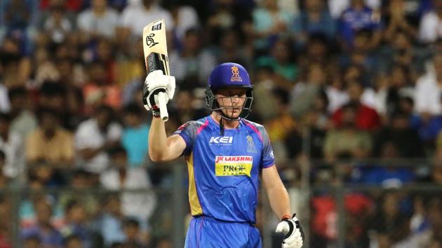 Jos Buttler slammed his fifth consecutive fifty and his 95-run stand with Ajinkya Rahane put Rajasthan Royals on course for an important win. (BCCI) Jos Buttler slammed his fifth consecutive fifty and his 95-run stand with Ajinkya Rahane put Rajasthan Royals on course for an important win. (BCCI)