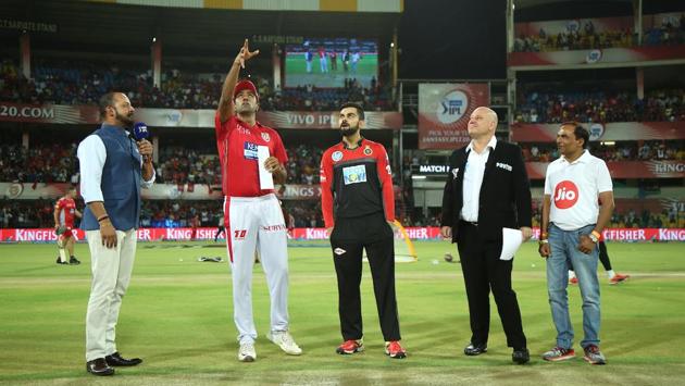Virat Kohli won the toss and asked the Kings XI Punjab  to bat in what was the final match of IPL 2018 at the Holkar Cricket Stadium in Indore. (BCCI) 