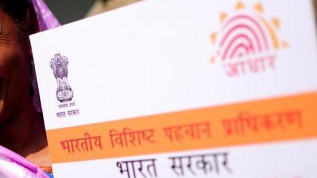 Aadhaar is a 12-digit number, issued by the Unique Identification Authority of India (UIDAI), that acts as identification and address proof. (Mint File Photo) Aadhaar is a 12-digit number, issued by the Unique Identification Authority of India (UIDAI), that acts as identification and address proof. (Mint File Photo)