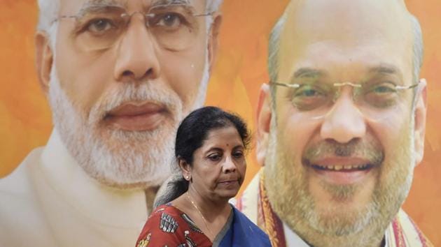 A file photo of Union defence minister Nirmala Sitharaman at a press conference. Sitharaman hailed BJP’s Karnataka poll win as historic, saying that people had rejected Congress’ divisive, toxic and negative politics. (PTI) A file photo of Union defence minister Nirmala Sitharaman at a press conference. Sitharaman hailed BJP’s Karnataka poll win as historic, saying that people had rejected Congress’ divisive, toxic and negative politics. (PTI)