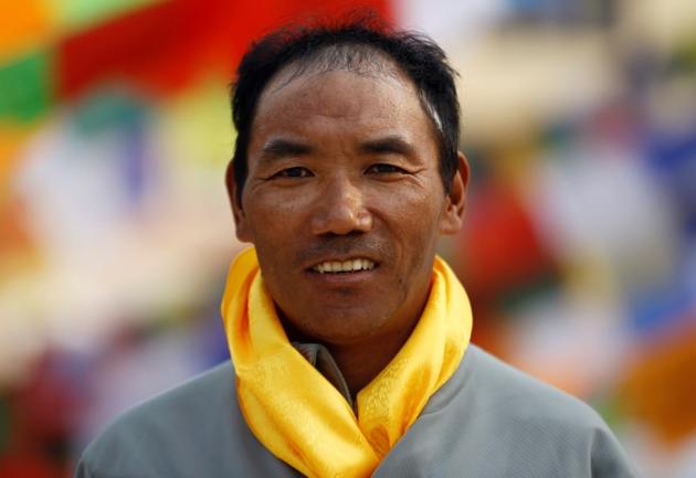 Kami Rita Sherpa poses for a picture at Boudhanath Stupa in Kathmandu on March 26, 2018. (Reuters) Kami Rita Sherpa poses for a picture at Boudhanath Stupa in Kathmandu on March 26, 2018. (Reuters)