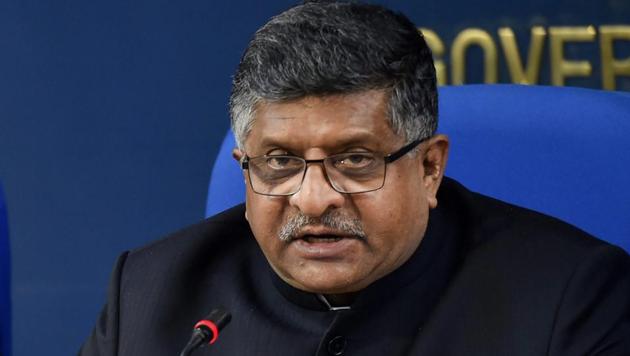 Union Law & Justice Minister Ravi Shankar Prasad briefs the media after a cabinet meeting in New Delhi.(PTI File Photo)