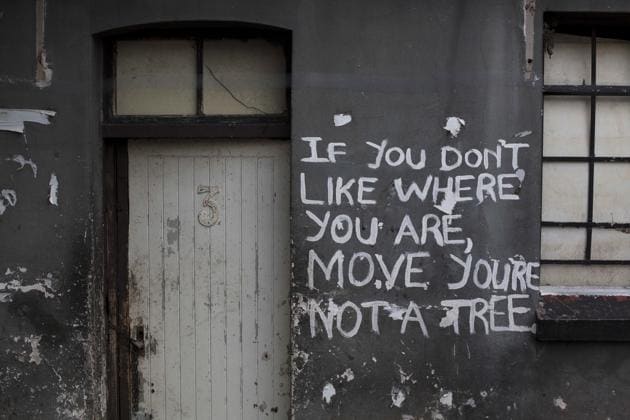 A message covers an abandoned building complex occupied by squatters. As many as 100,000 people are living in scores of abandoned buildings across downtown Johannesburg, one of Africa's wealthiest cities but also one of the world’s most unequal, according to the World Bank. (Bram Janssen / AP) A message covers an abandoned building complex occupied by squatters. As many as 100,000 people are living in scores of abandoned buildings across downtown Johannesburg, one of Africa's wealthiest cities but also one of the world’s most unequal, according to the World Bank. (Bram Janssen / AP)