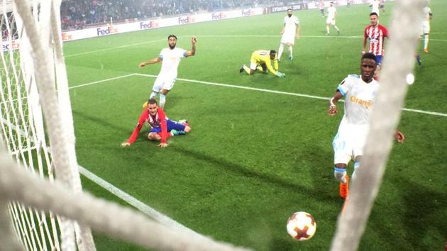 Griezmann scored Atletico’s second goal at the beginning of the second half. (REUTERS)