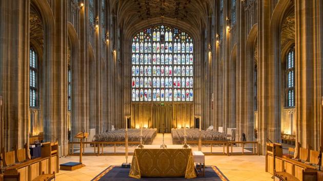St George's Chapel at Windsor Castle, where Prince Harry and Meghan Markle will have their wedding service. The service will begin at 12 pm BST. The Rt Revd. David Conner, Dean of Windsor will conduct the service and the Archbishop of Canterbury will officiate the couple’s vows. (Dominic Lipinski / WPA Pool / Getty Images)