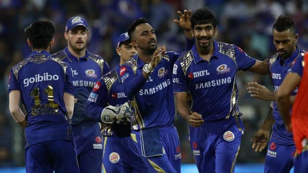 Jasprit Bumrah was Mumbai Indians’ best bowler as he picked three for  15 runs. With the win, MI now have 12 points in 13 games. KXIP also have same points but their run-rate is less. (BCCI) 