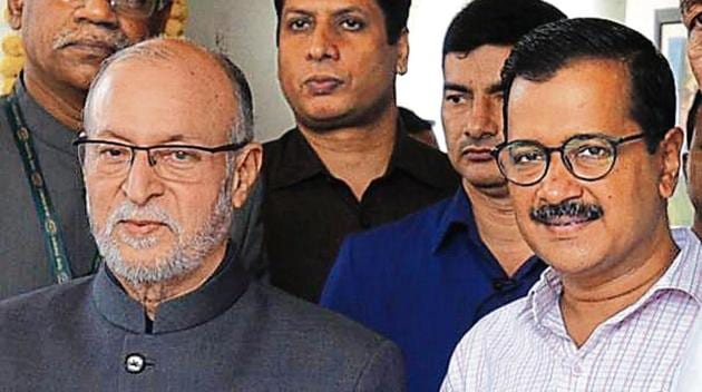 A war of words has erupted between L-G Anil Baijal and CM Arvind Kejriwal over the impending water crisis. (Raj K Raj/HT file) A war of words has erupted between L-G Anil Baijal and CM Arvind Kejriwal over the impending water crisis. (Raj K Raj/HT file)