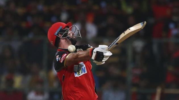 Royal Challengers Bangalore’s Colin de Grandhomme attempts to play a shot during the VIVO IPL Twenty20 cricket match against Sunrisers Hyderabad in Bangalore, Karnataka, on May 17, 2018. (Aijaz Rahi / AP) Royal Challengers Bangalore’s Colin de Grandhomme attempts to play a shot during the VIVO IPL Twenty20 cricket match against Sunrisers Hyderabad in Bangalore, Karnataka, on May 17, 2018. (Aijaz Rahi / AP)