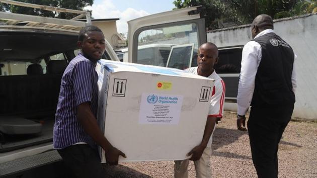 Congolese health ministry officials carry the first batch of experimental Ebola vaccines in Kinshasa, Democratic Republic of Congo on May 16. (Reuters file photo) Congolese health ministry officials carry the first batch of experimental Ebola vaccines in Kinshasa, Democratic Republic of Congo on May 16. (Reuters file photo)