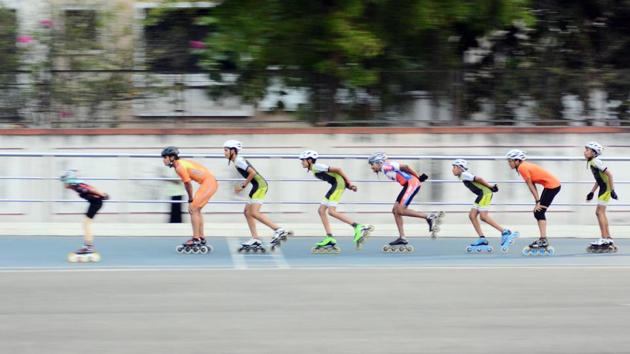 Children skate in a rink as summer vacations begin and school students take to various extracurricular activities in Pune, Maharashtra, on May 16, 2018. (Shankar Narayan / HT Photo) Children skate in a rink as summer vacations begin and school students take to various extracurricular activities in Pune, Maharashtra, on May 16, 2018. (Shankar Narayan / HT Photo)