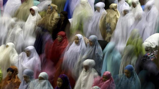 Women offer the tarawih at Istiqlal Mosque in Jakarta, Indonesia. The month is a way to physically and spiritually purify. Many spend more time at mosques during Ramadan and use their downtime to recite the Quran. (Tatan Syuflana / AP) 