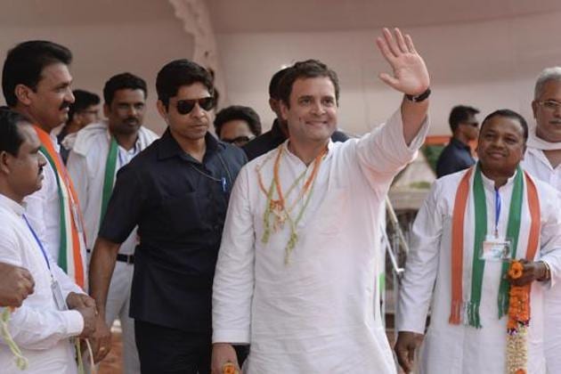 Congress President Rahul Gandhi waves at his supporters during Jungle Satyagraha Adivasi Rally, at Pendra in Bilaspur, Chhattisgarh. (HT File Photo) Congress President Rahul Gandhi waves at his supporters during Jungle Satyagraha Adivasi Rally, at Pendra in Bilaspur, Chhattisgarh. (HT File Photo)