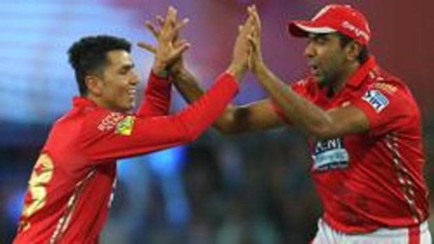 Afghanistan spinner Mujeeb Ur Rahman of the Kings XI Punjab celebrates after taking the wicket of Ben Stokes of the Rajasthan Royals during an IPL 2018 match at the Holkar Stadium, Indore on May 6, 2018.(BCCI)