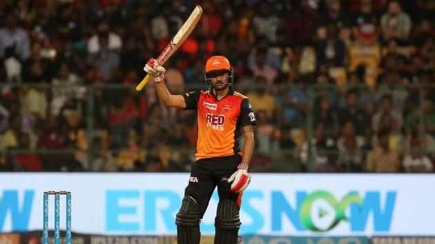 Manish Pandey also scored a fifty to bring SRH within reach of RCB’s total. (BCCI) 