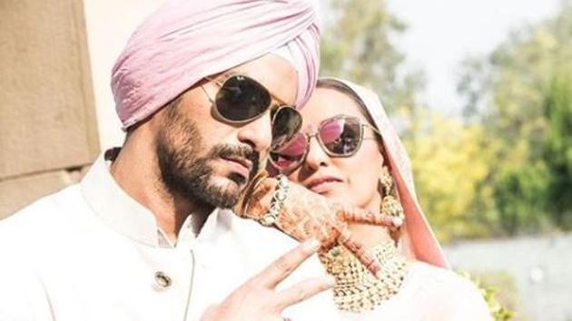 Neha Dhupia and Angad Bedi married in Delhi last week.