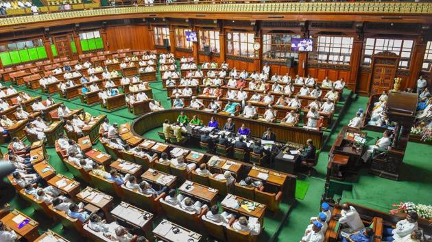 Outgoing Karnataka Chief Minister BS Yeddyurappa addresses the house members before a floor test, at Vidhanasoudha, in Bengaluru, on Saturday. (PTI Photo) Outgoing Karnataka Chief Minister BS Yeddyurappa addresses the house members before a floor test, at Vidhanasoudha, in Bengaluru, on Saturday. (PTI Photo)