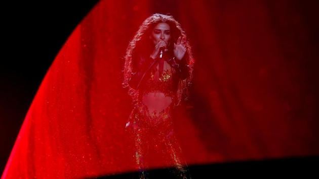 Cyprus's Eleni Foureira performs ‘Fuego’ during the Grand Final of Eurovision Song Contest 2018 at the Altice Arena hall in Lisbon, Portugal. (Pedro Nunes / REUTERS) Cyprus's Eleni Foureira performs ‘Fuego’ during the Grand Final of Eurovision Song Contest 2018 at the Altice Arena hall in Lisbon, Portugal. (Pedro Nunes / REUTERS)