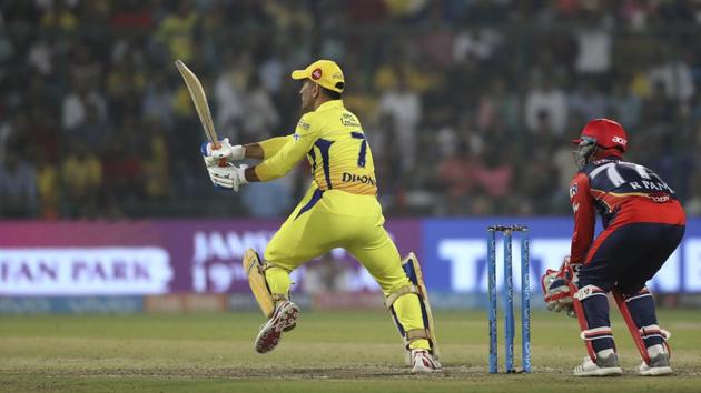 MS Dhoni was also well-contained by Delhi’s bowling unit. (AP)