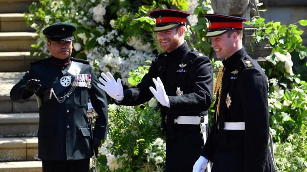 Britain’s Prince Harry, Duke of Sussex, arrives with his best man Prince William, Duke of Cambridge, at the West steps of St George’s Chapel (Ben Stansall / Pool via REUTERS) Britain’s Prince Harry, Duke of Sussex, arrives with his best man Prince William, Duke of Cambridge, at the West steps of St George’s Chapel (Ben Stansall / Pool via REUTERS)