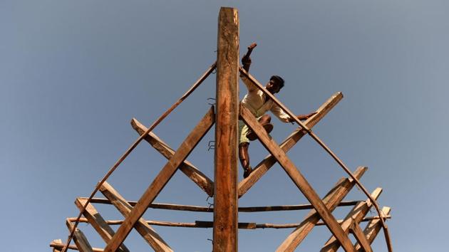 A carpenter carries out maintenance work on a boat at a fishing vessel construction yard during a 61-day ban on trawling on the east Indian coast to protect fish stocks during the breeding season in Chennai, Tamil Nadu on May 16, 2018. (Arun Sankar / AFP) A carpenter carries out maintenance work on a boat at a fishing vessel construction yard during a 61-day ban on trawling on the east Indian coast to protect fish stocks during the breeding season in Chennai, Tamil Nadu on May 16, 2018. (Arun Sankar / AFP)