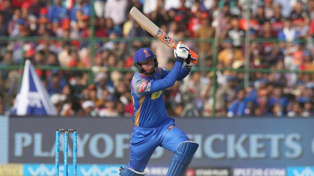 Heinrich Klaasen chipped with a vital cameo and K Gowtham slammed two sixes as Rahul Tripathi’s 80* helped Rajasthan Royals reach 164/5. (BCCI)
