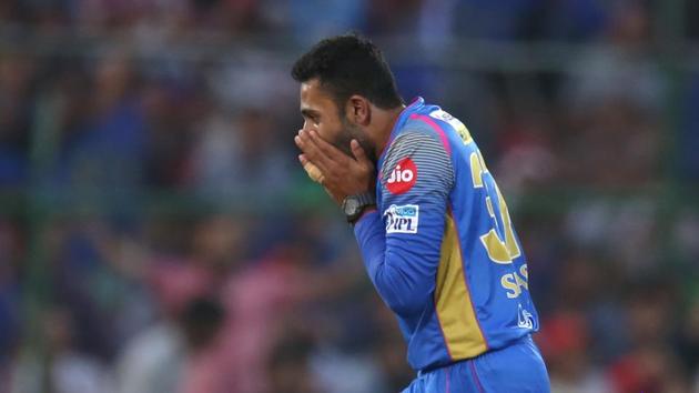 Shreyas Gopal notched up figures of 4/16 as RCB lost five wickets for 24 runs in five overs. (BCCI)