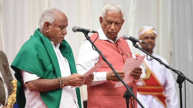 Karnataka Governor Vajubhai Vala made a wilful and terrible mistake by swearing in B S Yeddyurappa as chief minister(Arijit Sen/HT Photo) Karnataka Governor Vajubhai Vala made a wilful and terrible mistake by swearing in B S Yeddyurappa as chief minister(Arijit Sen/HT Photo)