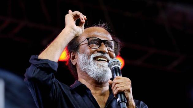 Actor Rajnikanth speaks during an event in Chennai.(PTI File Photo)