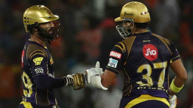 Kolkata Knight Riders defeated Sunrisers Hyderabad by five wickets to reach the IPL 2018 play-offs in Hyderabad on Saturday. (BCCI)