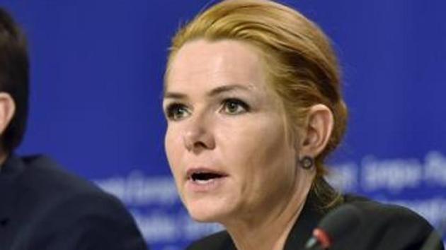 File photo of Denmark's Immigration and Integration Minister Inger Stojberg addressing a news conference in Brussels.(REUTERS)