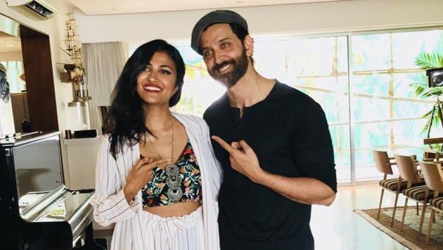 Hrithik Roshan said it was wonderful to meet Vidya Vox.(Twitter) Hrithik Roshan said it was wonderful to meet Vidya Vox.(Twitter)
