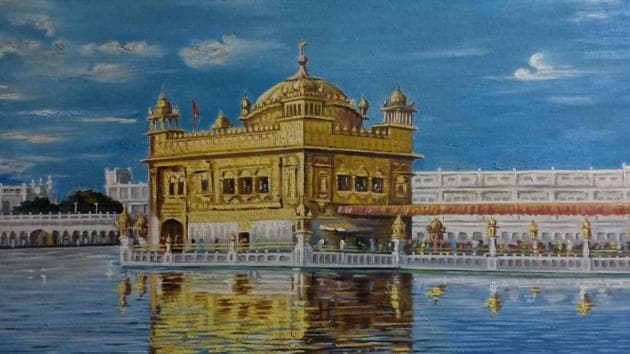 A painting from the exhibition titled, The Capital. A painting from the exhibition titled, The Capital.