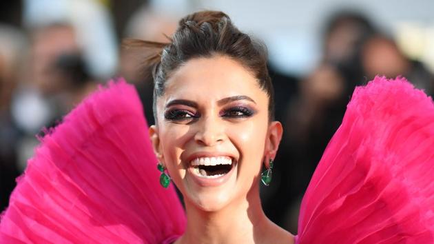 Deepika Padukone poses as she arrives on May 11, 2018 for the screening of the film Ash is Purest White (Jiang hu er nv) at the 71st edition of the Cannes Film Festival in Cannes.(AFP)