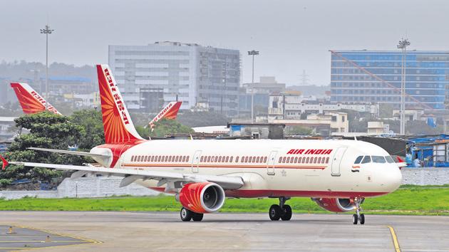 Air India aircraft photographed at Mumbai International Airport.(Abhijit Bhatlekar/Mint)