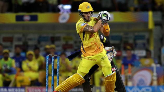 Faf du Plessis (67*) and Shardul Thakur (15*) kept their cool to take Chennai Super Kings to a two-wicket win and into the final. (BCCI) 