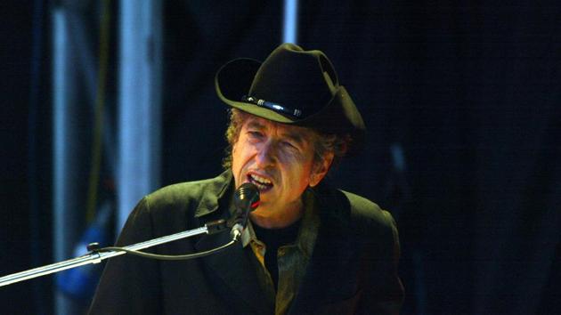 Singer Bob Dylan performs on stage at The Fleadh 2004 at Finsbury Park June 20, 2004 in London. Turning 77 today, Dylan maintains his influence in cementing the culture of the 20th century as a poet, social critic and guiding spirit of the counterculture generation. (Getty Images)