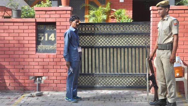 Former state BJP president Ashok Parnami's residence in Jaipur.(HT Photo)