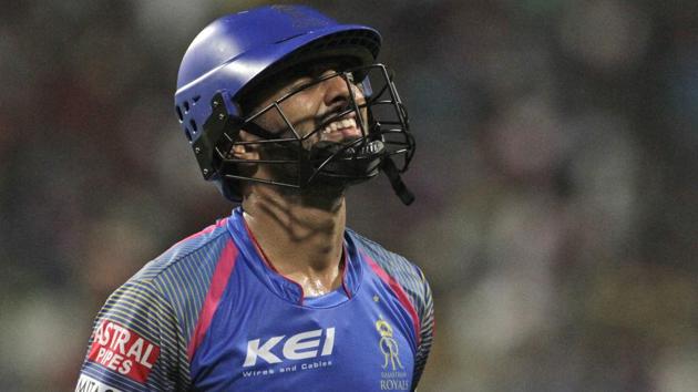 Piyush Chawla removed Rahul Tripathi after the RR openers were off to a good start. (AP) Piyush Chawla removed Rahul Tripathi after the RR openers were off to a good start. (AP)