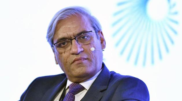 Mukesh Kumar Surana, chairman and managing director of Hindustan Petroleum Corp. (HPCL), looks on during the India Energy Forum by CERAWeek in New Delhi, India, on Tuesday, Oct. 10, 2017. (Anindito Mukherjee/Bloomberg)