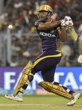 Andre Russell came up with his destructive 29-ball unbeaten 49, studded with three boundaries. (PTI) Andre Russell came up with his destructive 29-ball unbeaten 49, studded with three boundaries. (PTI)