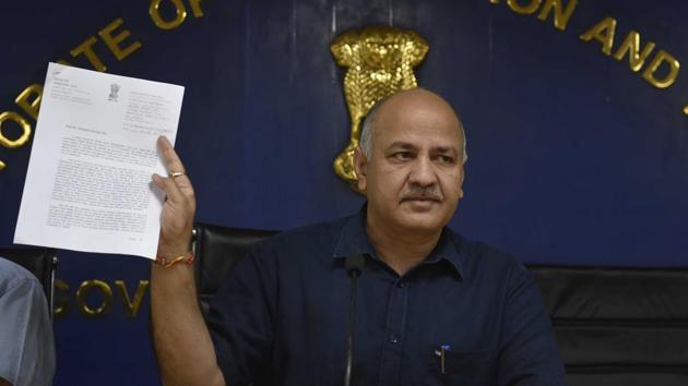 Manish Sisodia Deputy chief minister of Delhi addresses the media regarding CCTV issue at Delhi Secretariat in New Delhi. (HT File Photo) Manish Sisodia Deputy chief minister of Delhi addresses the media regarding CCTV issue at Delhi Secretariat in New Delhi. (HT File Photo)