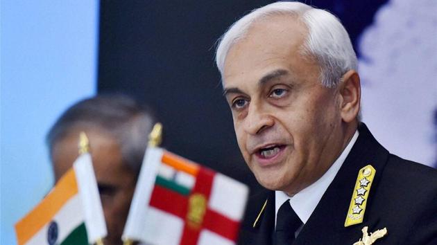 Chief of Naval Staff, Admiral Sunil Lanba addresses a press conference in New Delhi.(PTI File Photo)