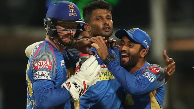 Krishnappa Gowtham provided Rajasthan Royals with the perfect start as he took two wickets in his first two overs. (BCCI) 