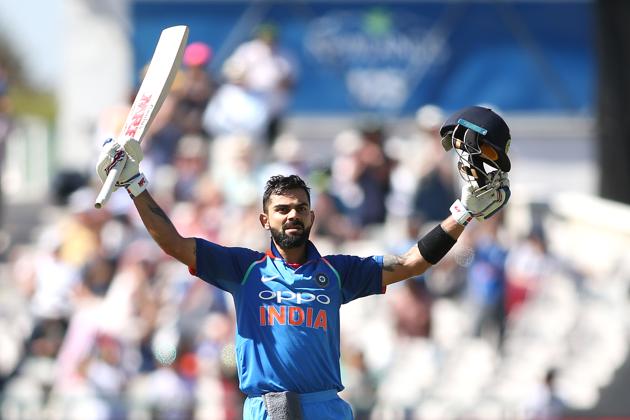 Indian captain Virat Kohli celebrates reaching his century during the 3rd Momentum ODI match between South Africa and India at PPC Newlands on February 07, 2018 in Cape Town, South Africa.(Getty Images)