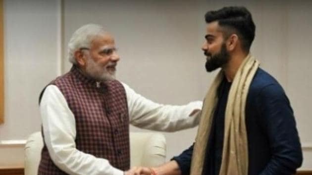 PM Narendra Modi accepted Indian cricket team skipper Virat Kohli’s fitness challenge on Twitter.(HT Photo)